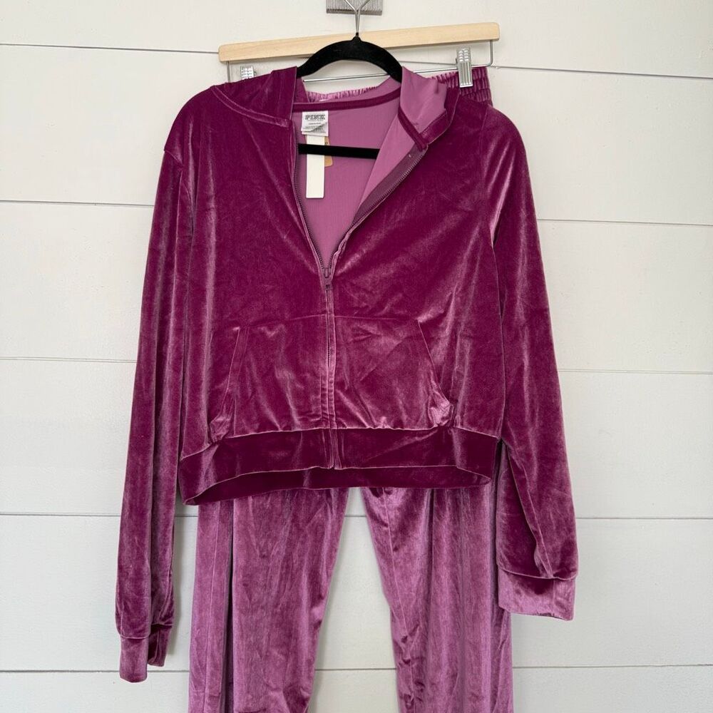 Victoria’s Secret Pink Women’s Large Velour Shine Tracksuit New Y2K style 2000s - Picture 1 of 10